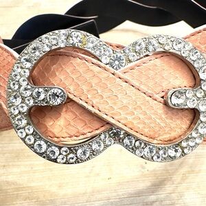 Vintage Escada Crystal Buckle Leather Belt